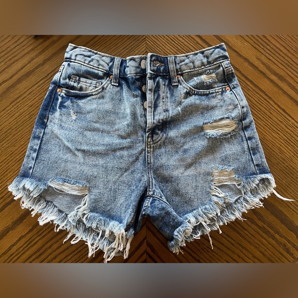 Wild fable denim shorts from target (3 pairs)(purple,black,blue) in size 0/25 - Picture 5 of 6